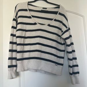 Med Blue & White Striped Sweater from Abercrombie